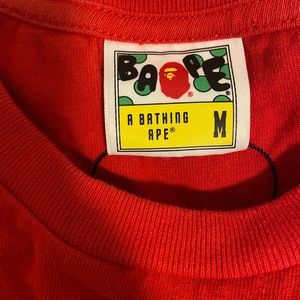 Short sleeve red Bape tee